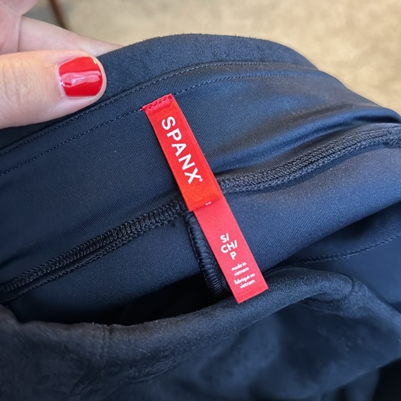 SPANX Faux Suede Leggings, classic Navy, size small NWT - Picture 5 of 13